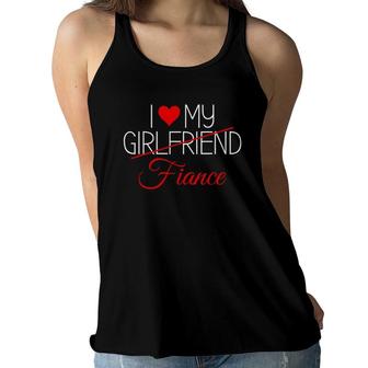 I Love My Girlfriendfiance Matching Couples Outfits Women Flowy Tank | Mazezy