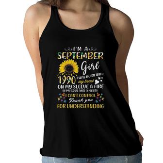 Im A September Girl 1990 31St Birthday Sunflower 31 Years Old Women Flowy Tank - Seseable