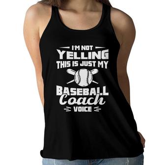 Im Not Yelling This Is Just My Baseball White Graphic Women Flowy Tank - Seseable