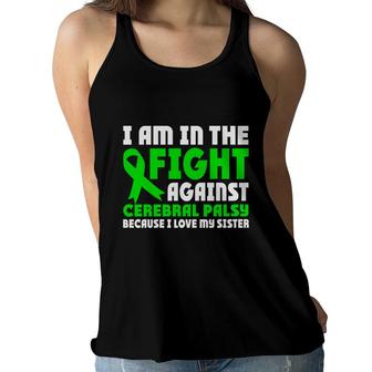 In The Fight Against Fight Cerebral Palsy Awareness Women Flowy Tank - Seseable