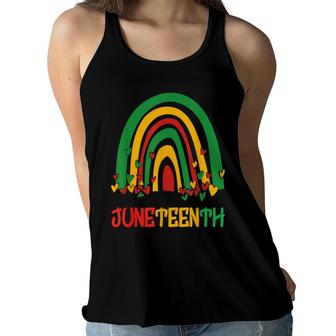 Juneteenth Rainbow Free-Ish Since 1865 African American Kids Women Flowy Tank - Seseable