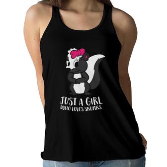 Just A Girl Who Loves Skunks Funny Skunk Girl Women Flowy Tank | Mazezy