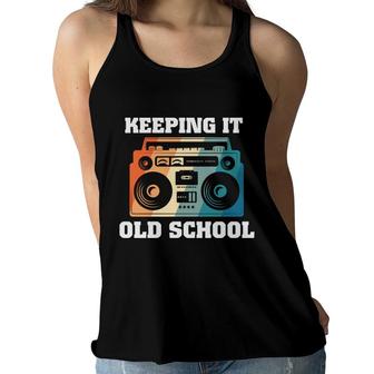 Keeping It Old School Retro Mixtape 80S 90S Style Idea Women Flowy Tank - Seseable