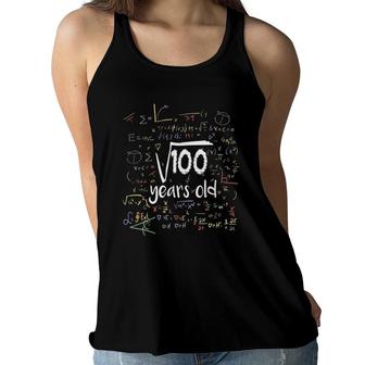 Kids Funny Square Root Of 100 10Th Birthday 10 Years Old Math Women Flowy Tank - Seseable