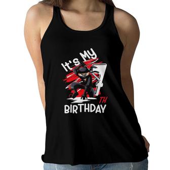 Kids Its My 7Th Birthday Boy Ninja Women Flowy Tank | Mazezy