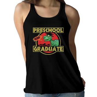 Kids Preschool Graduation Dinosaur Dino Graduate Gift Idea Women Flowy Tank - Seseable