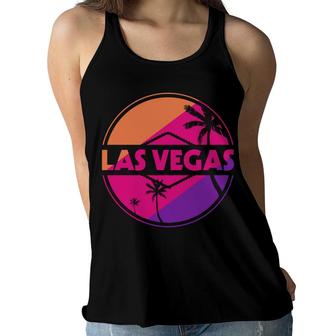Las Vegas Beach Retro Sunset Summer Women Flowy Tank - Seseable