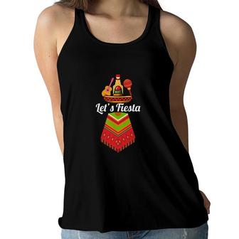 Lets Fiesta Awesome Decoration Gift For Human Women Flowy Tank - Seseable