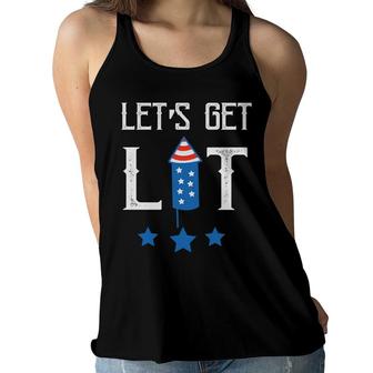 Lets Get Lit July Independence Day Great 2022 Women Flowy Tank - Seseable