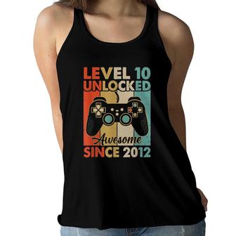 Level 10 Unlocked Awesome 2012 Video Game 10Th Birthday Boy Women Flowy Tank | Mazezy