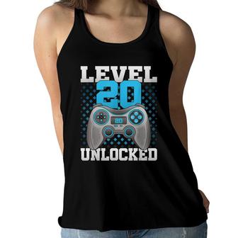 Level 20 Unlocked Video Gaming 20Th Birthday 2002 Game Gamer Women Flowy Tank - Seseable