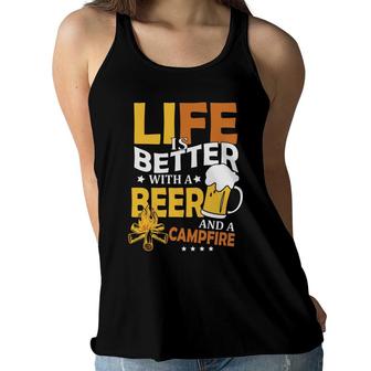 Life Is Better With A Beer Lovers Gifts Women Flowy Tank - Seseable