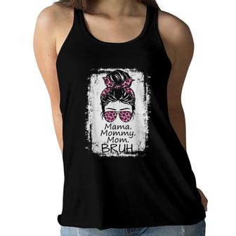 Mama Mommy Mom Bruh Mommy Funny Leopard Vintage Women Flowy Tank - Seseable