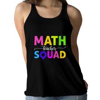 Math Teacher Squad Cool Colorful Letters Design Women Flowy Tank - Seseable