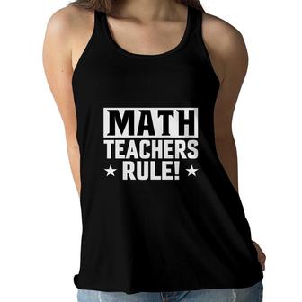 Math Teachers Rule White Design Funny Women Flowy Tank - Seseable