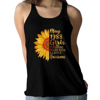 May Girls 1988 33Rd Birthday Gifts 33 Years Old Women Flowy Tank - Seseable