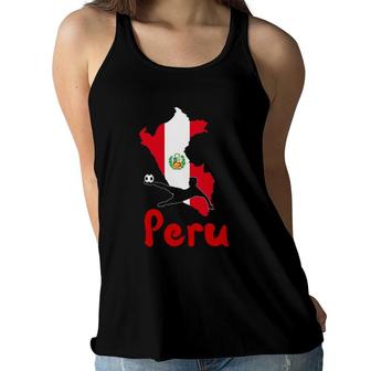 Men Women Kids Peru Peruvian Flag Soccer Fan Women Flowy Tank | Mazezy