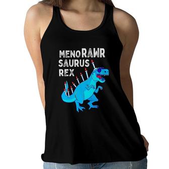 Menorawrsaurus Rex Hanukkah Dinosaurrex Rawr Boys Gift Women Flowy Tank - Seseable
