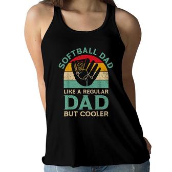 Mens Funny Fathers Day Softball Dad For Softball Player Women Flowy Tank - Seseable