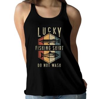 Mens Lucky Fishing Do Not Wash Fathers Day Fisherman Dad Women Flowy Tank | Mazezy