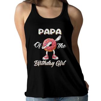 Mens Papa Of The Birthday Girl Donut Dab Matching Party Women Flowy Tank