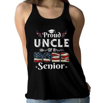 Mens Proud Uncle Of A 2022 Senior School Graduation Usa Flag Women Flowy Tank - Seseable