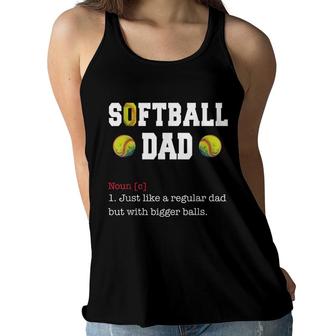 Mens Softball Dad Just Like A Regular Dad Fathers Day Women Flowy Tank - Seseable