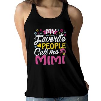 Mimi Gifts From Grandkids My Favorite People Call Me Mimi Women Flowy Tank - Seseable