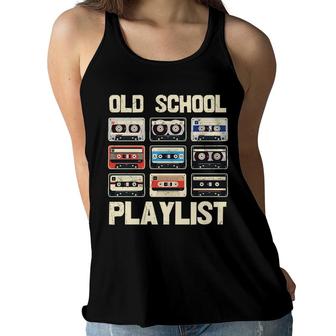 Mixtapes Old School Playlist 80S 90S Retro Vintage Style Music Women Flowy Tank - Seseable