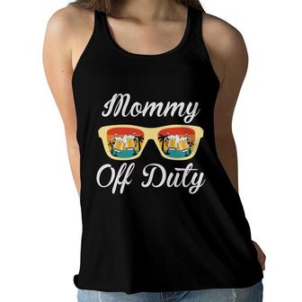 Mommy Off Duty Beach Retro Sunset Summer Women Flowy Tank - Seseable