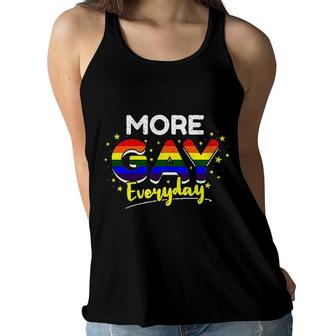 More Gay Everyday Colorful Gift LGBT Pride Women Flowy Tank - Seseable