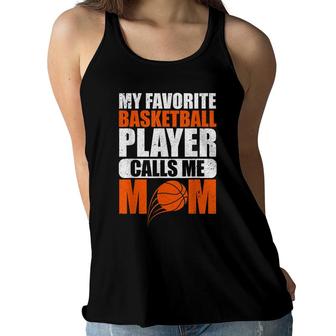 Mothers Day Favorite Basketball Player Mom Sport Basketball Women Flowy Tank - Seseable