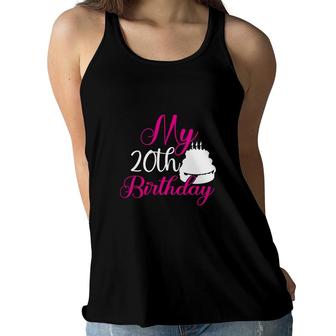 My 20Th Birthday With A Big And Sweet Birthday Cake Since I Was Born In 2002 Women Flowy Tank - Seseable