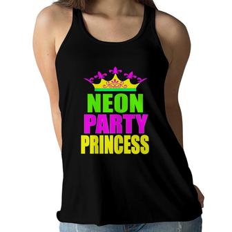Neon Party Princess Girls Birthday Party Women Flowy Tank - Seseable