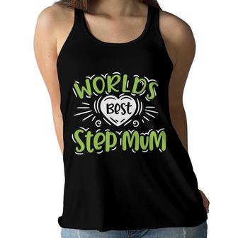 New Gift Worlds Best Step Mum Happy Mothers Day Stepmom Women Flowy Tank - Seseable