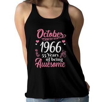 October Girls 1966 55 Years Old Awesome Since 1966 Women Flowy Tank - Seseable