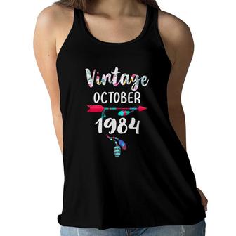 October Girls 1984 35 Years Old Awesome Since 1984 Ver2 Women Flowy Tank - Seseable