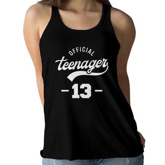 Official Teenager 13 Years Old Teen Girl Boys 13Th Birthday Women Flowy Tank - Seseable