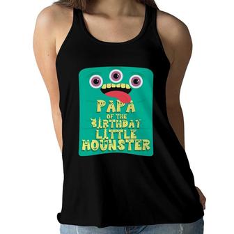 Papa Of The Birthday Boy Little Monster Matching Family Women Flowy Tank | Mazezy