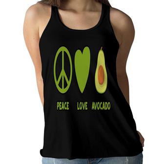 Peace Love You So Much Funny Avocado Women Flowy Tank - Seseable