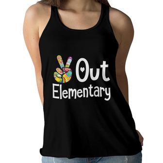 Peace Out Elementary Last Day Of School Elementary Grad Women Flowy Tank - Seseable