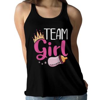 Pregnancy Baby Shower Team Girl Future Dad Mom Gender Reveal Women Flowy Tank - Seseable