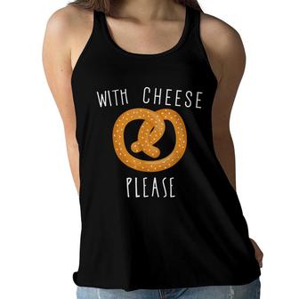Pretzel Day With Cheese Please Top Funny Gift Women Flowy Tank - Seseable