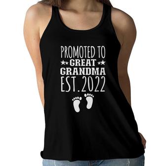 Promoted To Great Grandma 2022 First Time Great Grandma 2022 Women Flowy Tank - Seseable