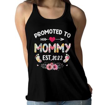 Promoted To Mommy 2022 New Pregnancy Mom Mothers Day Women Flowy Tank - Seseable
