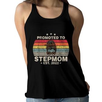Promoted To Stepmom Est 2022 Women Retro First Time Step Mom Women Flowy Tank - Seseable