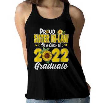 Proud Sister In-Law Of A 2022 Graduate Senior 22 Sunflower Women Flowy Tank - Seseable