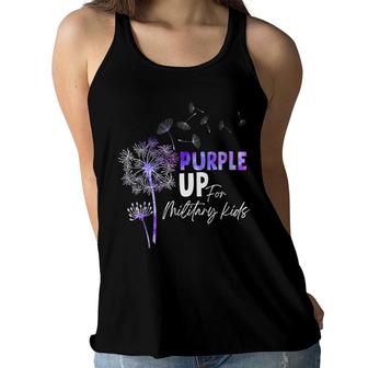 Purple Up For Military Kids - Month Of The Military Child Women Flowy Tank - Seseable
