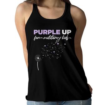 Purple Up For Military Kids-Month Of The Military Child Women Flowy Tank - Seseable