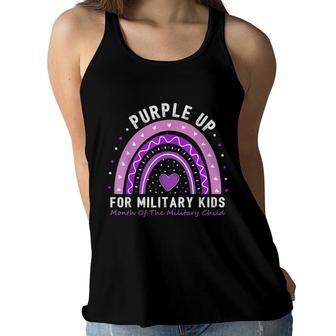 Purple Up Military Kids 2022 Child Month Us Flag Women Flowy Tank - Seseable